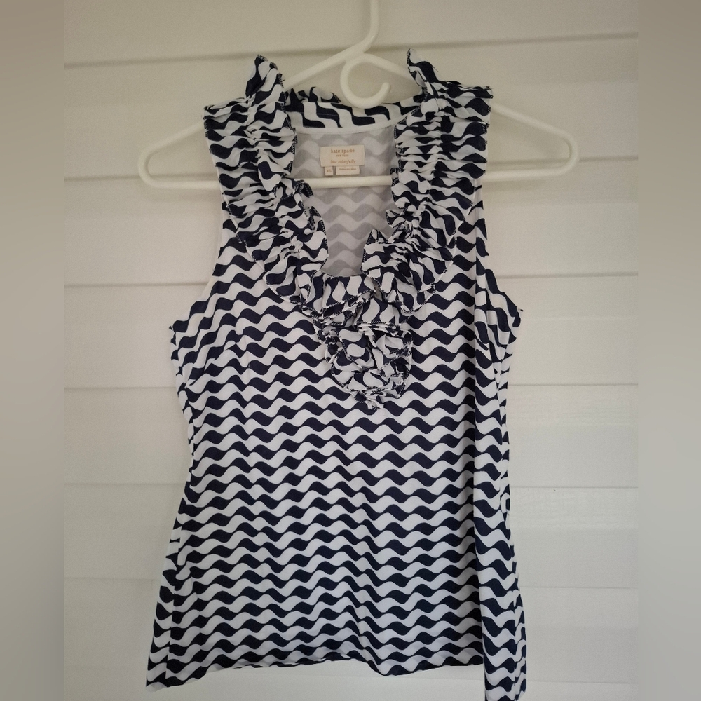 Kate Spade New York Aubrey Sleeveless Ruffle Blouse Size XS